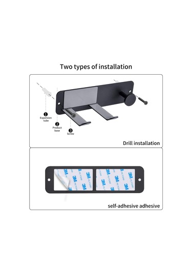 Lichen Duvara Monte Saç Kurutma Makinesi Tutacağı, Paslanmaz Siyah