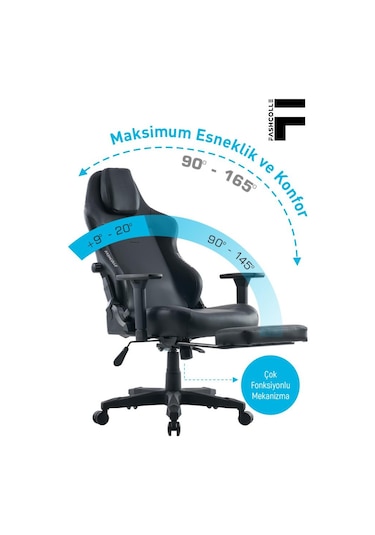 Fashcolle Globe Pro Black Oyuncu Koltuğu Siyah