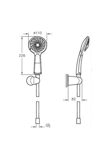 Samba A45679sta 3f El Duşu Takımı, Krom Siyah