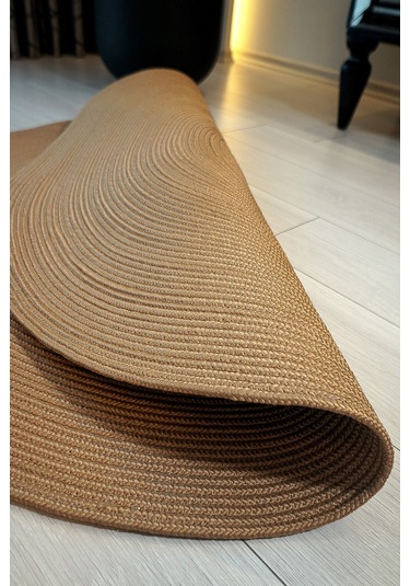 Jüt Yuvarlak Hasır Görünümlü Klasik Halı Kilim Jüt