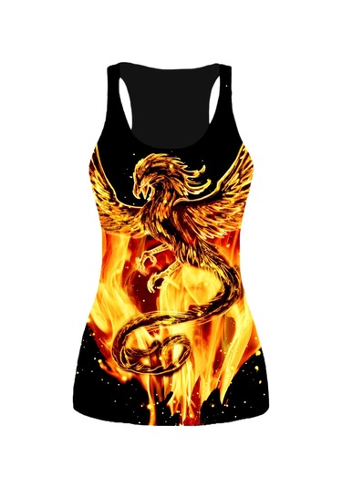 Sarı 3d Baskı Kaplan Tankı Üstleri Kadınlar İçin Egzersiz Yoga Spor Salonu Alev Phoenix Baskılı Yaz Spor Gömlek Artı Boyutu Yelekler Kadınlar İçin