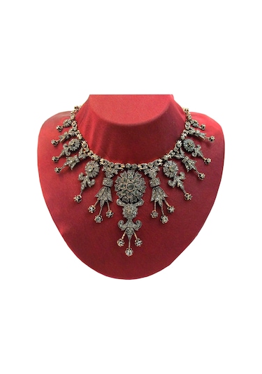 Muhteşem Yüzyıl Elmas Montür Gerdanlık Kolye Sarı