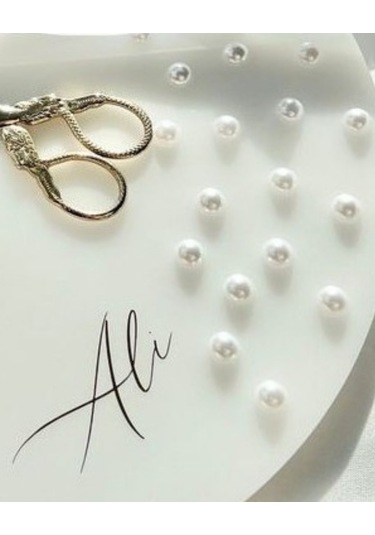 İnci Detaylı Gold Nişan Tepsisi Ve Damat Kahvesi Seti