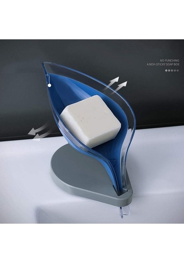 Kendinden Boşaltmalı Sabun Kutusu, Yaprak Şeklinde Sabun Boşaltma Bulaşık Dekoratif Banyo Sabunluk Mutfak İçin Sabun Kuru Tutmak 6