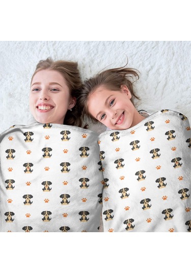 Dog Desenli Yuvarlak Polar Battaniye, Yumuşak & Hafif, 60 İnç-a3 Dog Dachshund Paw