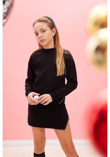 DeFacto Kız Çocuk Siyah Taşlı Etek D1389A824WNBK27 Siyah