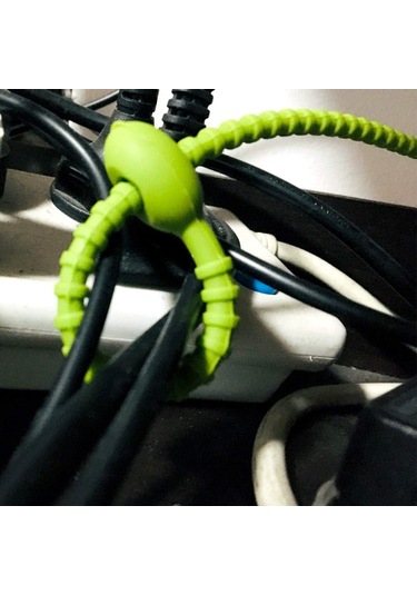 21 Parça 21,5 Cm Silikon Kablo Bağı, Renkli Büküm Bağları, Yeniden Kullanılabilir Kablo Yönetim Düzenleyici, Gıda Poşeti Sızdırmazlık Aparatı