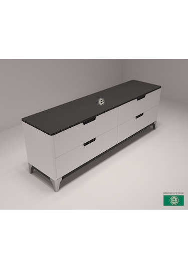 Tv Ünitesi 4 Çekmeceli Beyaz&antrasit Rengi