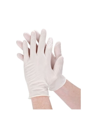 Ebruli Latex Pudrasız Eldiven L 100'lü