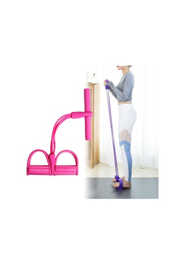 Dolıty Elastik Pedal Direnç Bandı Sit Up Karın Bacak Bel Pembe Pembe