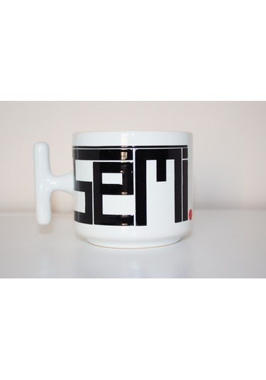 Es Semi Esma Serisi T Kulplu Seramik Beyaz Kupa Bardak Hediyelik Beyaz