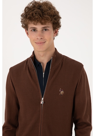 U.s. Polo Assn. Erkek Kahverengi Hırka Triko 50288871-vr029 Kahverengi
