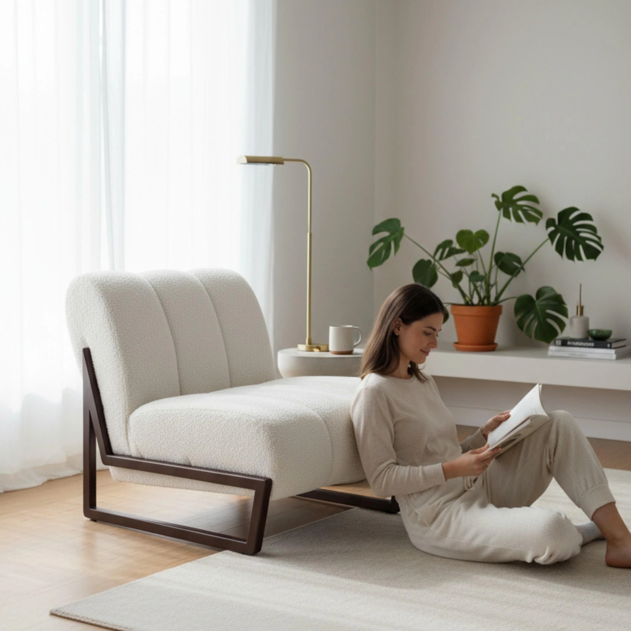 Lobi Berjer Tekli Bekleme Koltuğu Rehome Krem