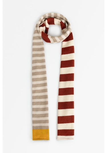 Çizgili Uzun Atkı Kiremit Aw25atk00008-08 Kiremit