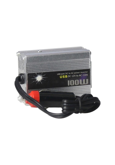 Youtek 12v'den 220v'ye Dönüştürücü, Gümüş, 100w Sürekli Güç, Tam Metal Kasa, Aşırı Yük/kısır Devre Koruma, Ev Aletleri İçin Uygun