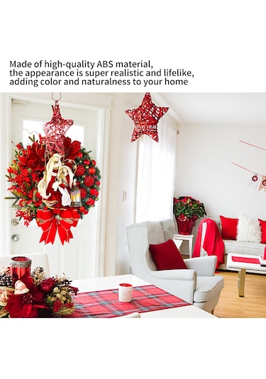 Ruicoo Kırmızı Abs Noel Kapı Çelengi - 30cm Veya 40cm Boyut Seçeneği Çok Renkli