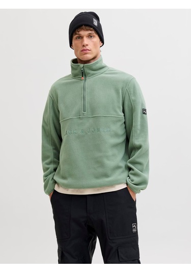 Jjalpes Half Zıp Fleece Polar Ceket Aw25 Laurel Wreath Yeşil
