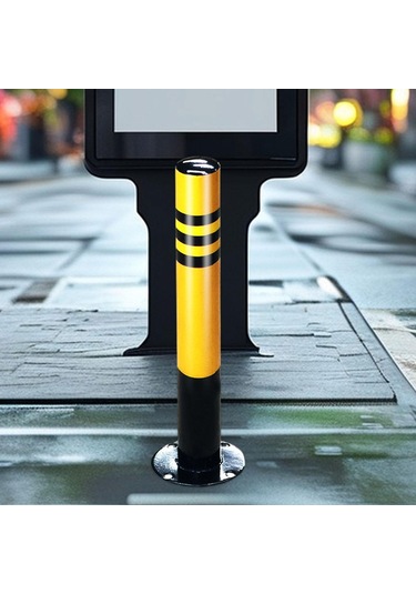 Suntek Metal Güvenlik Direkleri Park Bariyeri Sağlam 75cmx7.6cm Siyah Ve Sarı