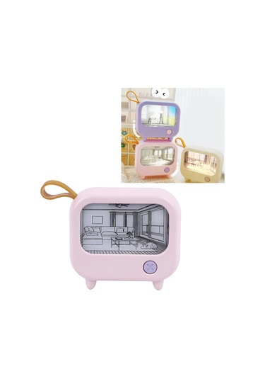 Shineyee Usb Şarjlı Masaüstü Mini Isı Işık Tablo Gece Lambası Batarya Dahil - Pembe Renk, 2 Işık Modu, Led Tek Düğme Kontrol Pembe