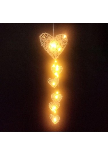 Fortunelane Kalp Şekilli Bakırcı Işıklı Hediye: 30 Islak Beyaz Işık, Sevgililere Valentine Günü Sürprizi, Yatak Odası/parti Deko