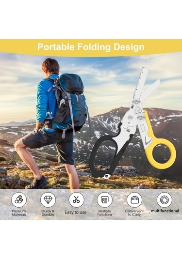 Besthome1 Dream011 K Kılıflı Siyah Turuncu 6sı 1 Arada Çok Amaçlı Pense Ev Bahçe Bitki Geliştirme Cam Kirici Kesici Mezura Emn