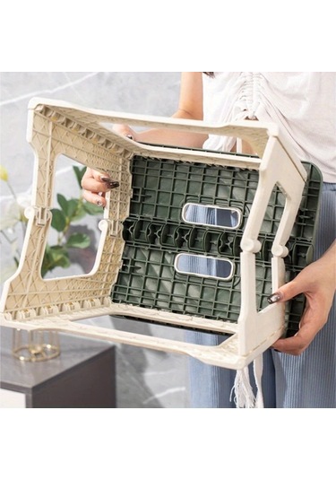 Fochsia Kırmızı Orta Katlanır Tabure: 4 Renk, Taşınabilir, Tutacaklı, Kaymaz İç-dış Kullanım Kırmızı