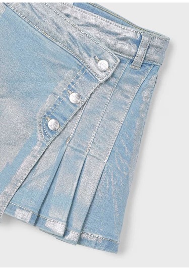 Mayoral Kız Çocuk Pile Detaylı Jean Etek 3902 Mavi