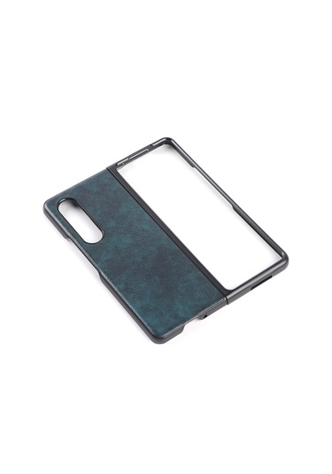 Galaxy Uyumlu Z Fold 3 Mavi İş Desenli Kılıf Kaiyi