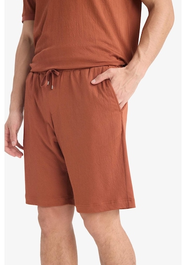 DeFacto Regular Fit Her Yöne Esneyen Krinkıl Bermuda Şort E0980AX25SMBN312
