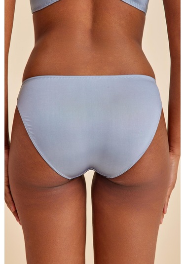 Paris Gri Mavi Dantelli Slip Külot Mavi