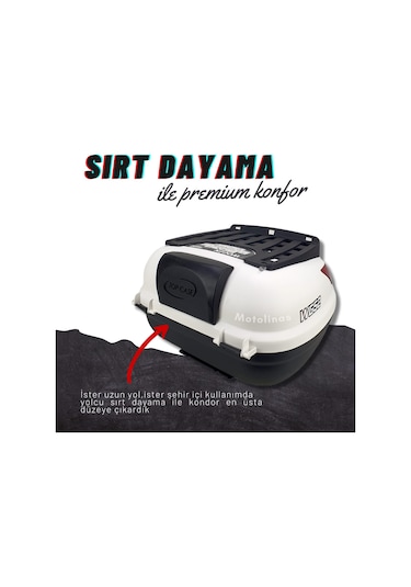 WOGEN 52 LT MOTOSİKLET ARKA ÇANTA ÜST BAGAJ+SIRT DAYAMA BYZ