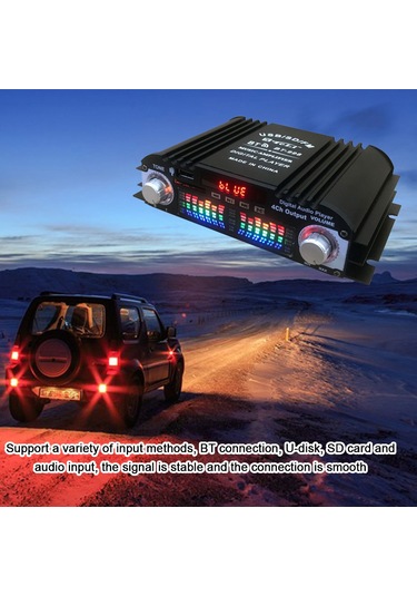 Leezsing Bt-998 4 Kanal 40w Bluetooth Araç Amplifikatörü - Usb, Sd, Fm Radyo Özellikli