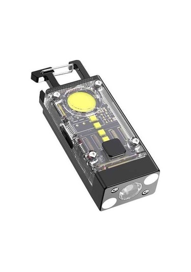 Ebitda Çok İşlevli Güneş Enerjili Mini Anahtarlık Işık - 2000mah Pil, 9 Renk Ayarlanabilir, Su Geçirmez, Kamp İçin Siyah