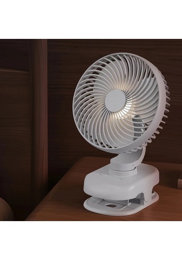 Motion003 Beyaz Kompakt Usb Masa Fanı Sessiz Ofis Ve Öğrenci Kullanımı Uzun Pil Ömrü Taşınabilir