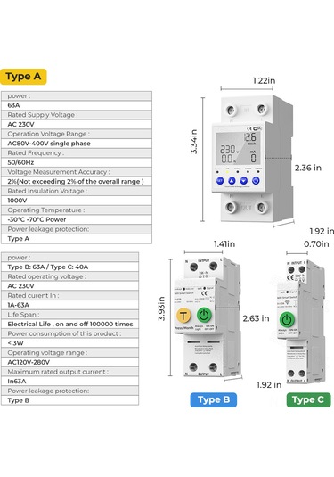 Reedark "tuya Wifi Akıllı Otomatik Yeniden Kapanma Koruyucu: Voltaj Ve Akım İzleme, Uzaktan Kontrol, Google Asistan Uyumlu"