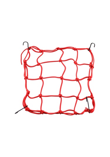 Konesam Motorsiklet Yedekli Alet Ağlığı Kırmızı Nilon 30x30cm,metal Kanca İle Yük Sabitleme Ağı