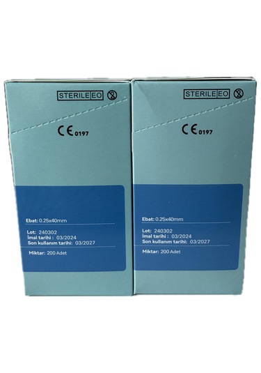 Akupunktur İğnesi Kuru İğne 0.25x40 Mm 200lük Paket 2 Kutu