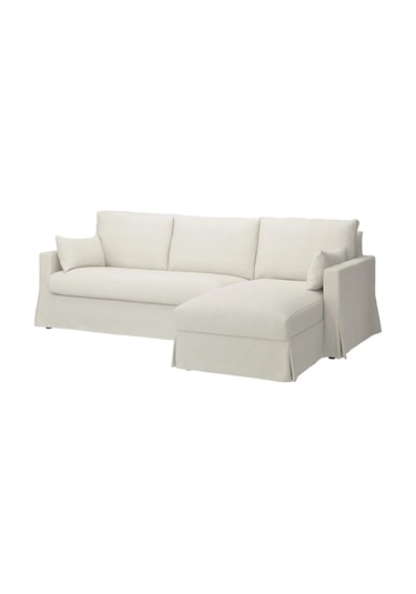 Ikea Beyaz Şık Kanepe - Uzanma Koltuklu 3'lü Kanepe Kılıfı