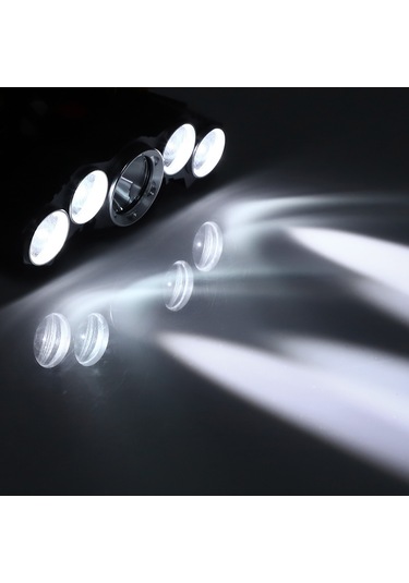Yunboo Usb Şarjlı 5 Led Fenerli Kafa Lamba - 20000lm Zoomlu - Ipx6 Su Geçirmez - Alüminyum + Abs - Pilli Değil 18650 Batarya Gereklidir Diğer