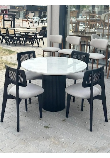 Hazeran Mutfak Masa Sandalye Takımı, Salon Takımı, Yemek Odası Takımı Siyah