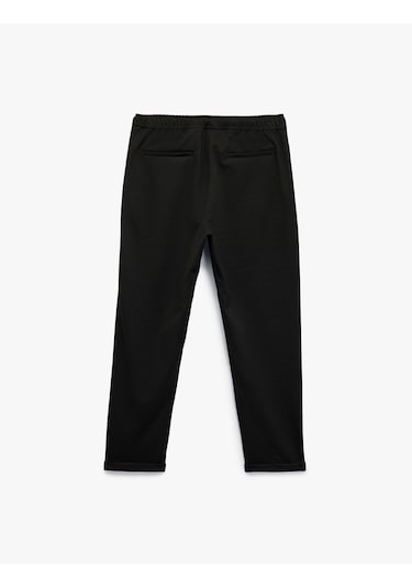 Koton Straight Fit Pike Kumaş Cep Detaylı Beli Bağcıklı Pantolon Siyah 6wam40006hk Siyah