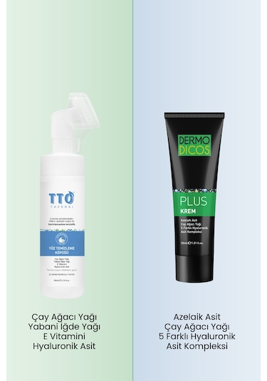 Tto Aplikatörlü Yüz Temizleme Köpüğü 200 ML + Dermodicos Plus Krem 30 ML