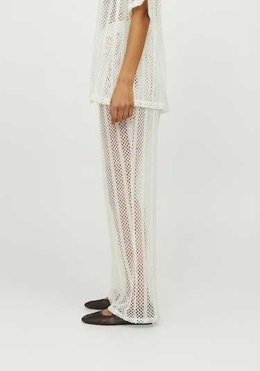 Jack & Jones Kadin Loose Fit Krose Pantolon - Ellie 12255375 Vanilla Ice Beyaz