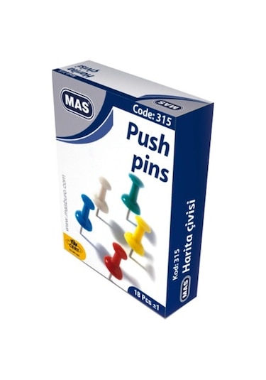 Pano Harita Çivisi Renkli (18 li)