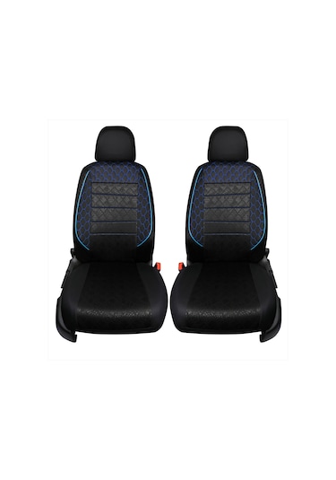 Gof Plus Serisi Universal Oto Koltuk Kılıfı Siyah-Mavi Dikişli