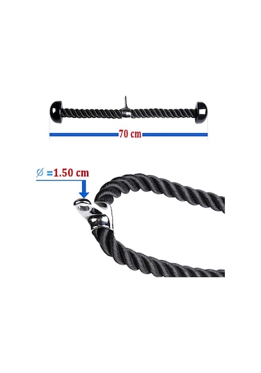 Xtreme Fitness Triceps Halatı Siyah