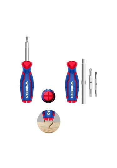 Workpro Wp221046 6-ın-1 Profesyonel Çok Fonksiyonlu Değişken Uçlu Tornavida Seti Fr Wp221046