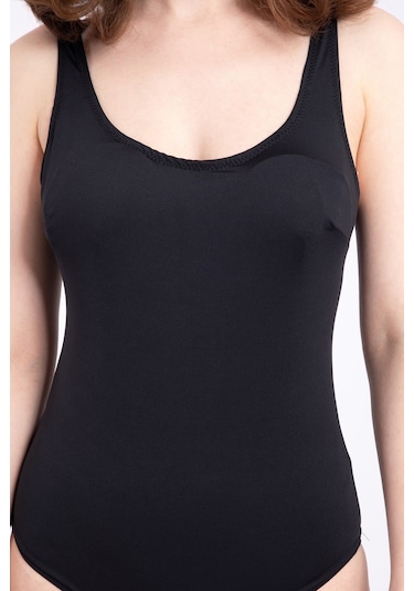 Kadın Düz Askılı Mayo Siyah-siyah 30664 - 1 Siyah