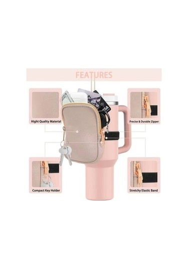 Trendooze Linjinxu 40 Oz Bardak Fermuarlı Cep Tasarımı, Parlak Yeşil Diğer