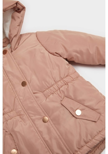 Defacto Kız Bebek Kapüşonlu Çıtçıt Kapamalı Mont A2451a525aubg321 Bej